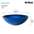 thumbnail image 6 of KRAUS Round Blue Glass Vessel Bathroom Sink, 16 1/2 inch, 6 of 8