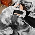 thumbnail image 4 of Homewish Gray Ombre Geometric 7-Piece Twin Bedding,Abstract Modern Bedding Comforter Set,Black Reversible, 4 of 8