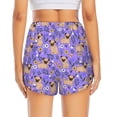 thumbnail image 3 of Picia Pugs and Flowers Pattern Women's 2 in 1 Athletic Running Shorts High Waisted Workout Casual Gym Sweat Shorts with Comfy Liner Zipper Pockets-Medium, 3 of 9