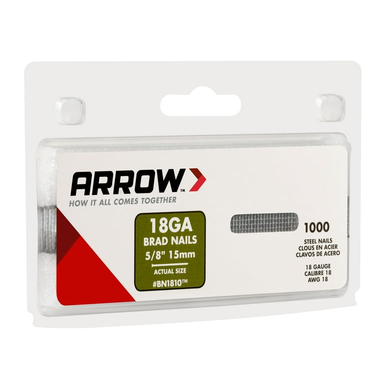 Arrow 5/8-in 18-Gauge Electro-Galvanized Steel Pneumatic Brad Nails (1000-Count) Arrow 5/8-in 18-Gauge Electro-Galvanized Steel Pneumatic Brad Nails (1000-Count)