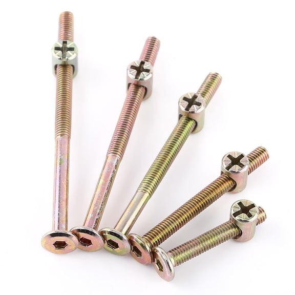 10 pcs M6 Carbon Steel Furniture Bolts With Barrel Nuts Dowel Nut Connector Fastener Furniture Bolt Furniture Fastener