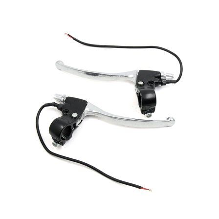 Unique Bargains 2PCS 22mm Silver Tone Aluminum Alloy Motorcycle Handlebar Brake Clutch Levers