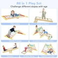 thumbnail image 3 of Olakids Pikler Triangle Set 7 in 1 Climbing Toys for Toddlers Foldable Baby Wood Montessori Jungle Gym with Angle Adjustable Ladder Seesaw Ramp Indoor Playground (Colorful), 3 of 9