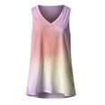 thumbnail image 3 of Lufly Plus Size Tank Tops for Women Summer Sleeveless T Shirts V Neck Casual Gradient Loose Top Vest,Pink,XXL, 3 of 3