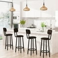Bar Stools Bar Height Stools PU Upholstered Breakfast Stools with Back