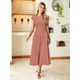 thumbnail image 4 of Vestido Simplee para mujer, a rayas, a rayas, con volantes, mangas casquillo para maternidad, 4 of 6