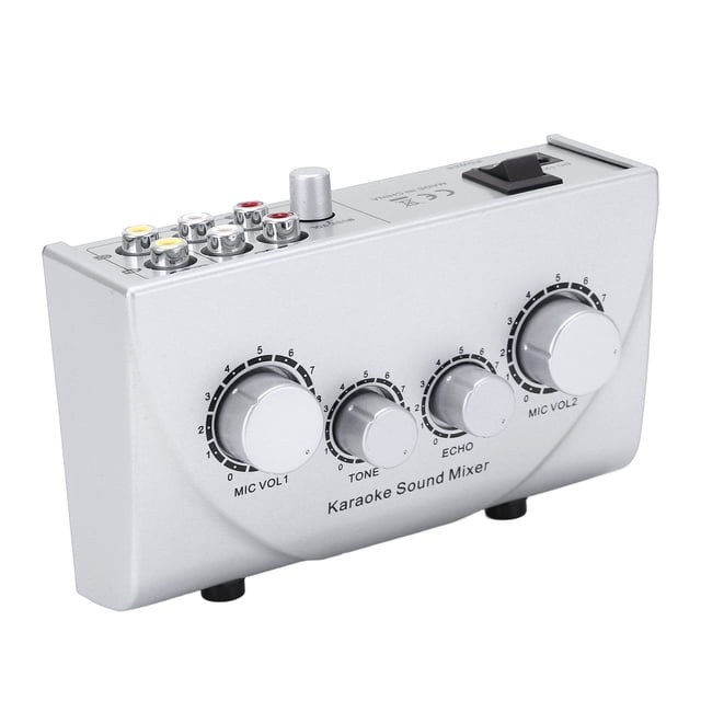 Digital Mixer, Small Stable Karaoke Mixer 110-240V for Home Gold,Silver