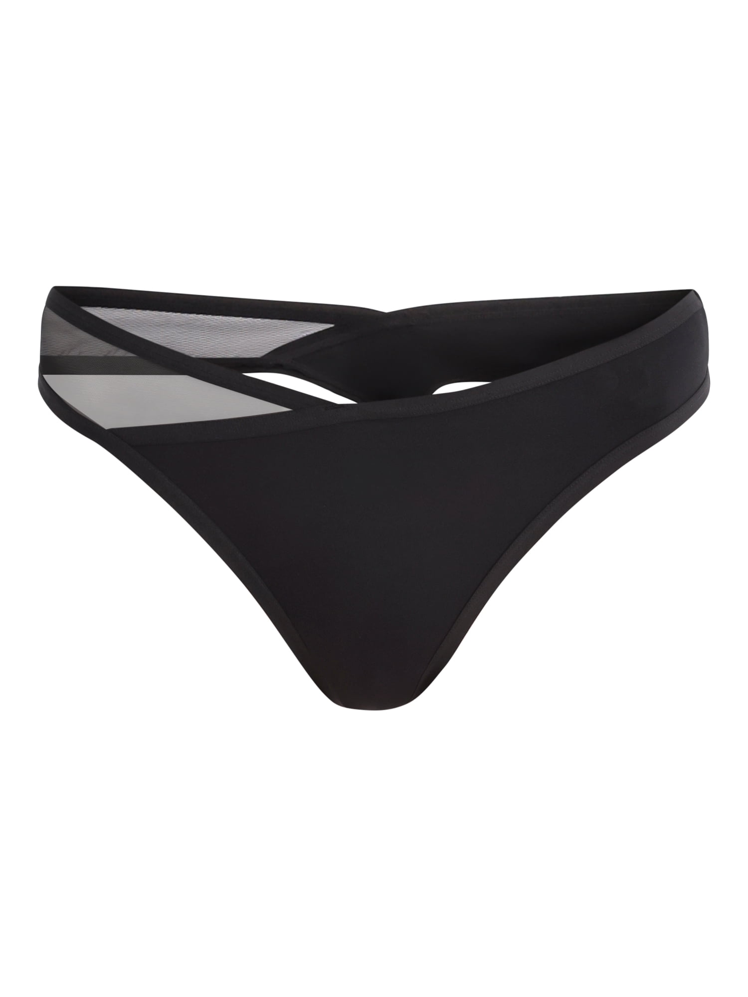 (3 pack) No Boundaries Micro Thong Panty with Mesh, Women’s and Women’s Plus, Sizes XS-XXXL