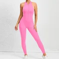 thumbnail image 3 of Mono de yoga con cremallera para mujer, mono de una pieza para entrenamiento, mallas, traje deportivo para gimnasio, ropa de ejercicio para mujer, 3 of 5