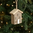 thumbnail image 4 of Christmas House Ornament under $5! Cagogo Solid Wood Christmas House Miniature Ornament, Wooden House Hanging Decoration for Tree, Rustic Christmas Decor, Handcrafted Wooden Cabin Ornament, 4 of 6