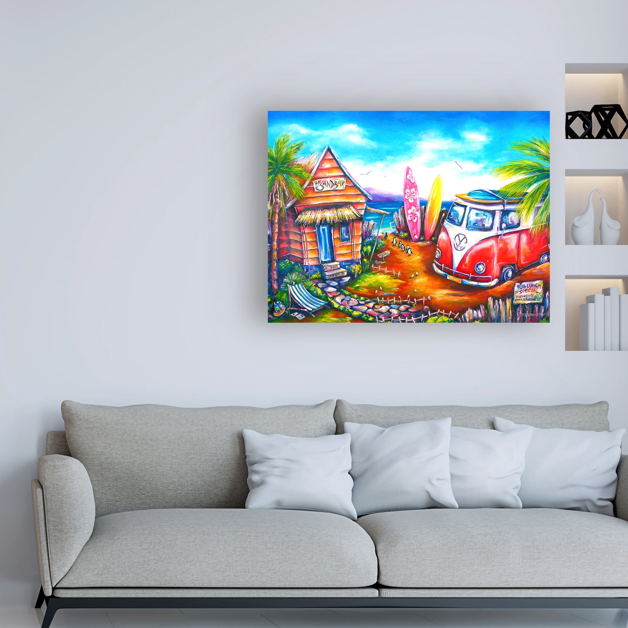 Trademark Fine Art 'Surf Bocpenguins' Canvas Art by Deborah Broughton