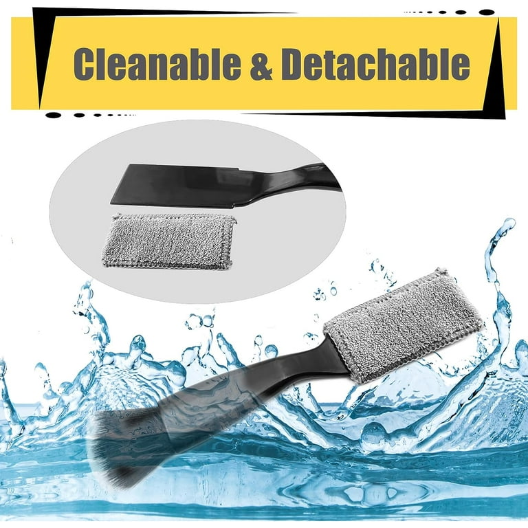 Anyhut Double Head Car Duster Brush - 2-in-1 Soft Brush & Cloth For Vents, Dashboard, Screens