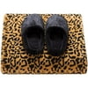 Printed Quilted Long Fur Throw Slipper S