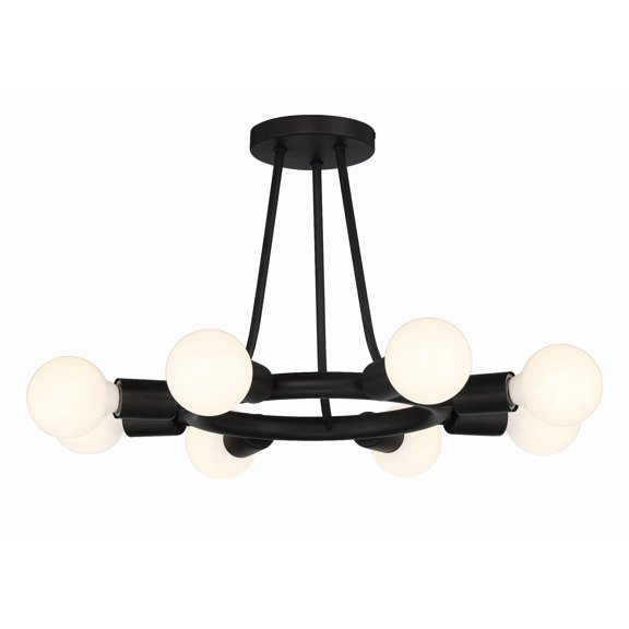 Dakota 8 - Light Black Contemporary / Modern Incandescent Steel