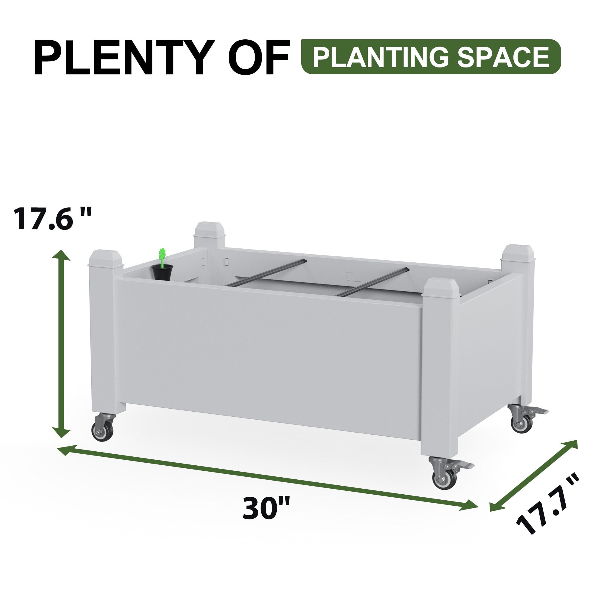 MAYEERTY Raised Garden Bed Planter with Wheel, Built-In Water Storage for Mobile Patio Balcony Vegetable Flower Herb Garden