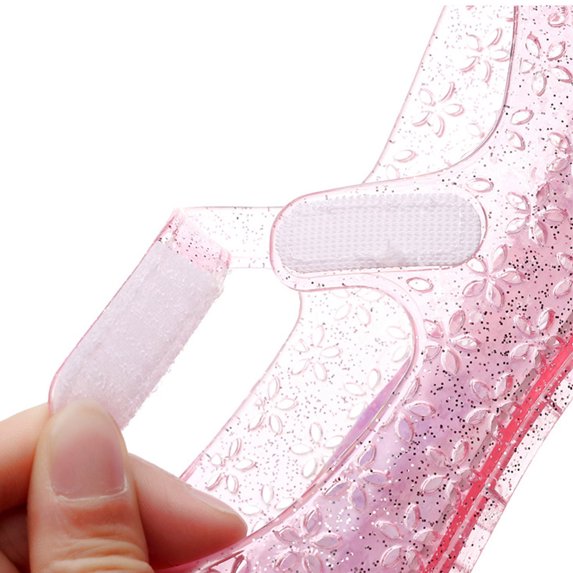 Gyujnb Girls Jelly Mary Jane Shoes, Star Pattern Hook and Loop Flat Round Toe (Toddler,Little Girls,Big Girls),3.5-4 Years