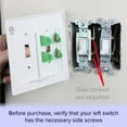 thumbnail image 2 of 1 Pack - SnapPower SwitchLight [for Double-Gang Light Switches] - Light Switch Wall Plate with Built-in LED Night Lights - Bright/Dim/Off Options - Auto On/Off Sensor - (Toggle, Ivory), 2 of 6