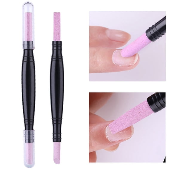 1Pcs Quartz Nail Sanding Stone Pen, Manual Cuticle Remover Tool for Smoothing Nail Polish Application and Removal, Professional Nail Care