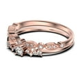 thumbnail image 4 of ZigZag Style 1.10 Carat Round Cut Diamond Moissanite Unique Style Engagement Ring, Slim Ring, Wedding Ring in 925 Sterling Silver With 18k Rose Gold Plating, Bridal Set, Matching Band, 4 of 4