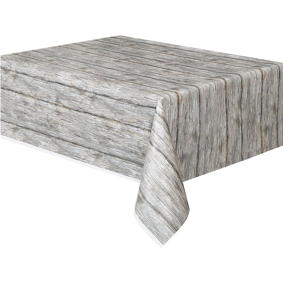 Rustic Wood Plastic Party Tablecloth, 108 x 54in, 1ct