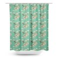 thumbnail image 1 of S4Sassy Green Bird & Magnolia Floral Waterproof Bathroom Shower Curtain With Roller Rings Hook-60 x 75 Inch, 1 of 1