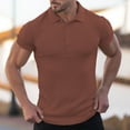 thumbnail image 2 of Sngxgn Men's Short Sleeve Regular Fit with Polo Shirt(Coffee,XL), 2 of 5
