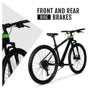 Hyper Bicycles 29 Carbon Fiber Mountain Bike, Adults Ages 13+, Black/Green