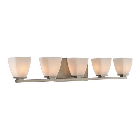 Kalco Lighting Huntington 33" 5-light Glass Bath Vanity in Satin Nickel
