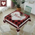 thumbnail image 1 of Square Valentine Tablecloth Waterproof & Stainproof Valentines Day Tablecloths Décor Red Love Heart Buffalo Plaid Check Table Cloth Washable Fabric Table Cover for Dining/Party/Wedding, 1 of 6