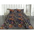 thumbnail image 2 of Ambesonne Fantasy Garden Quilted Bedspread Set 3 Pcs, Purplish Leaves Art, King, Blue Violet Vermilion, 2 of 4
