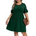 thumbnail image 2 of Cueply Women's Plus Size Dress Casual Summer Short Sleeve Crew Neck Loose Midi Dresses T-Shirt Swing Dress, 2 of 5