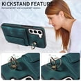 thumbnail image 5 of Case for Samsung Galaxy S22 5G, PU Leather 3 Card Slots with Finger Ring Holder Shockproof Phone Case, 5 of 15