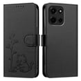 thumbnail image 2 of Wallet Leather Case For Motorola Moto G Play 2026 6.7",with Card Holder,wristband, Shockproof Kickstand Embossed Little Cat Watering Tree Phone Case,Black,For Moto G Play 2026, 2 of 8