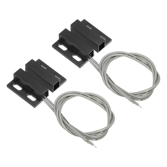 Unique Bargains Magnetic Reed Switch, 2 Pack NO Wired Magnetic Contact Switch, Black