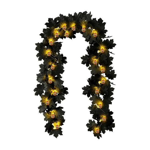 Bfogop Fall Maple Leaf String Lights, Thanksgiving Decorations Lights String 6.9 FT Fall Leaves Garland Lighted Fall Garland Lights for Halloween Fall Decor Outdoor Thanksgiving Mantle
