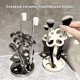 thumbnail image 4 of Contenedor de cepillo de dientes Bearachild cerámica floral accesorios de baño negro, 4 of 6