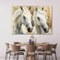 thumbnail image 3 of Horse Oil Painting Two White Horse Canvas Art Framed Horse Picture Wall Art For Livingroom Bedroom Office, 3 of 6