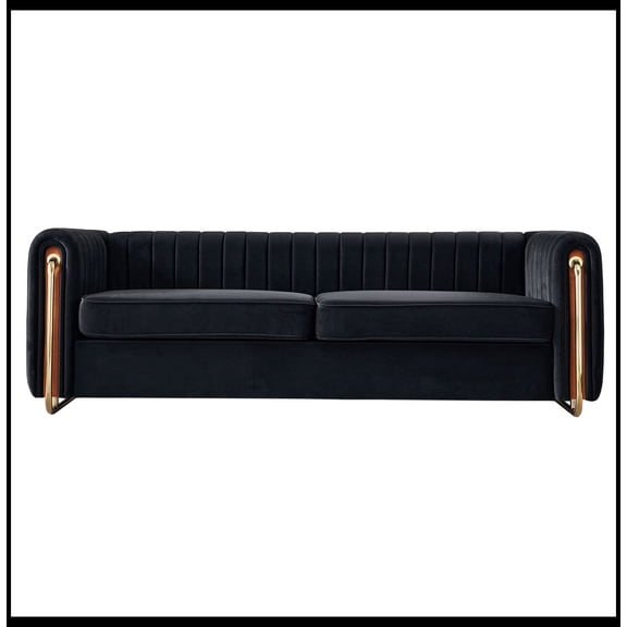 Contemporary Velvet Sofa Couch 84.25''W for Living Room