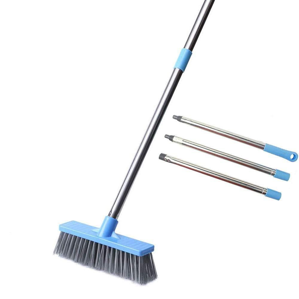 Stiff Carpet Deck Brush 2 in 1 Floor Scrubber Cleaning Grout Brush for Tile Gray Sink Shower and Kitchen Surface MEXERRIS Floor Scrub Brush with Long Handle Bathroom Bathtub 