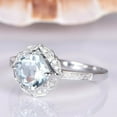 thumbnail image 3 of HeartsAndYou 1.6ct Natural Blue Aquamarine Stylish Floral Birthday Ring 14k SOLID White Gold, 3 of 9