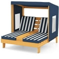 thumbnail image 1 of Costway Kids Double Chaise Lounge Patio Lounge Chair with Cup Holders & Awning Blue, 1 of 9