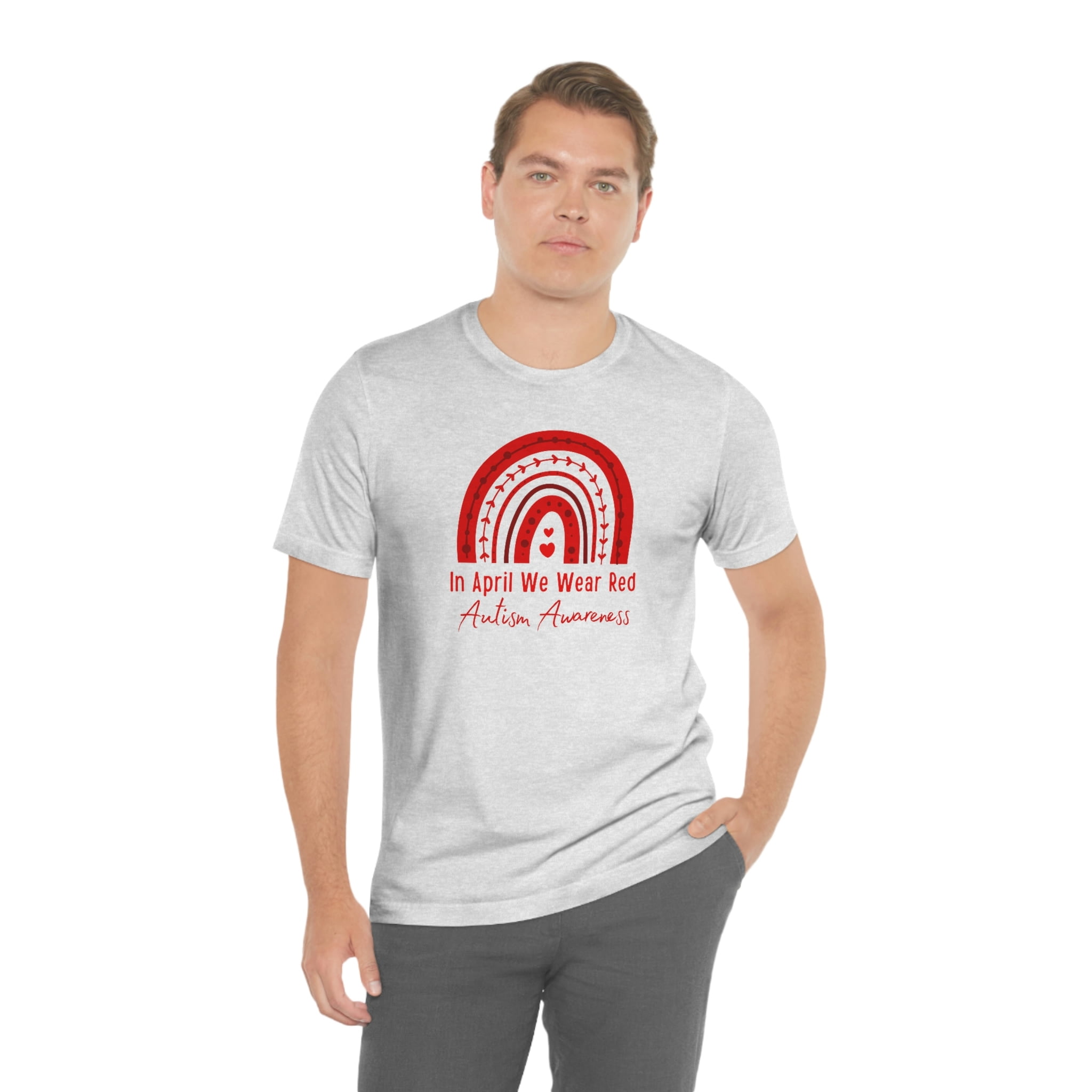 In April We Wear Red for Autism Awareness Shirt
