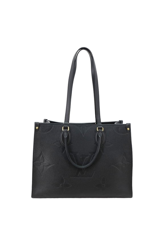 Pre-Owned Louis Vuitton Onthego MM Giant Monogram Empreinte Shoulder Bag Black