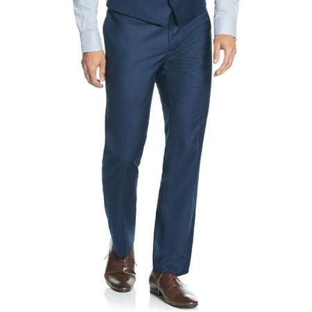 Blue Dress Pants - INC NEW Blue Navy Mens Size 32x21 Milan Slim Fit Dress Flat Front Pants