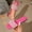 Hot Pink, variant on Women's Pearl & Rhinestone Slide Sandals, Square Open-Toe Flat Slippers, Sparkly Slip-On Summer Shoes for Casual, Beach, Vacation Hot Pink 6.5(38)