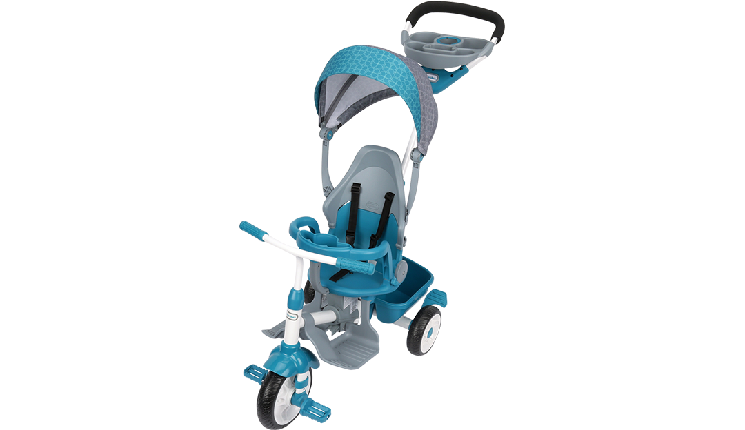 Little Tikes Perfect Fit 4-in-1 Trike in Teal, Convertible Tricycle for Toddlers, 4 Stages of Growth & Shade Canopy - Kids Boys Girls Ages 9 Months to 3 Years Old - image 4 of 13