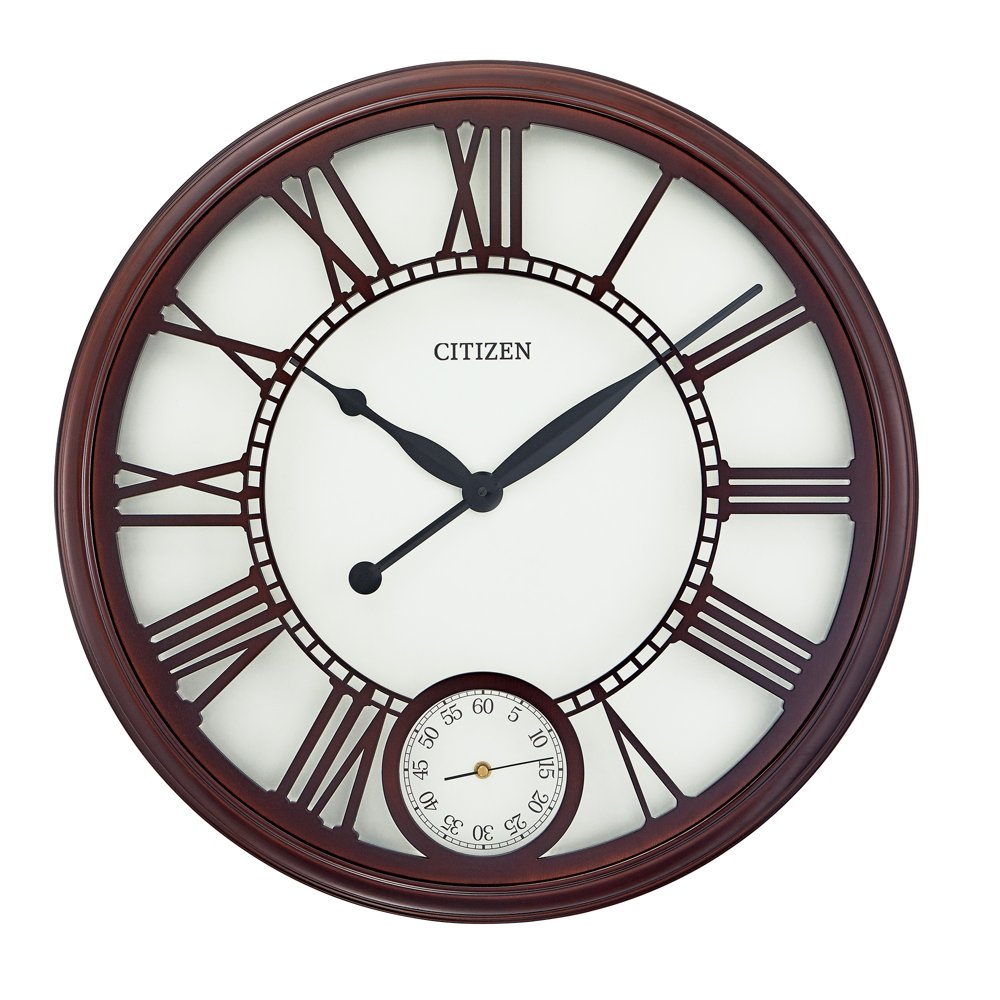 Citizen Clocks Citizen CC2060 Gallery Wall Clock, Dark Brown Walmart