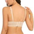 thumbnail image 3 of YANDW Strapless Push Up Bra Lace Underwire Thick Padded Multiway Bra for Women, Beige 38B, 3 of 7