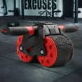 thumbnail image 1 of 4 Wheels Abdominal Exercise Roller Trainer Strength Training Fitness Equipment J02E, 1 of 7