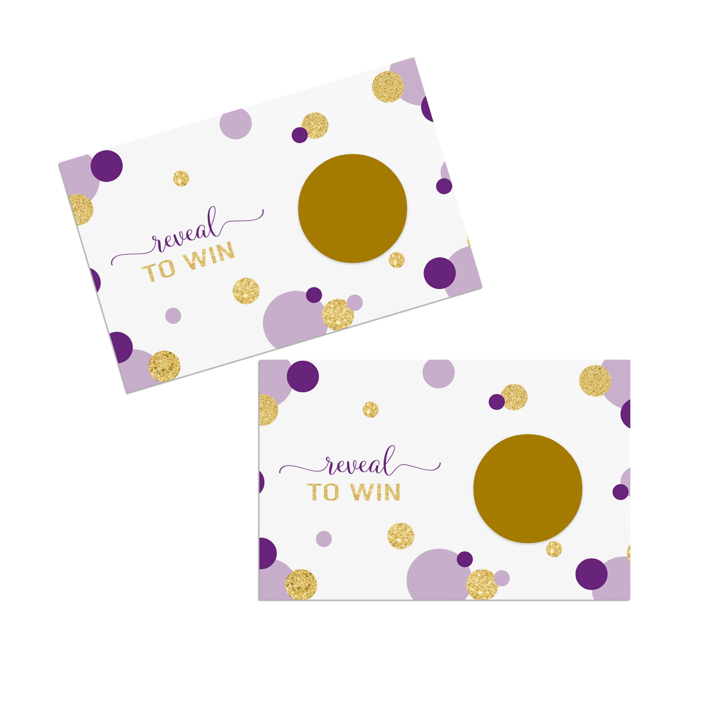 Purple and Gold Scratch Off Cards 30 Pack Games for Girls Baby Shower - Abstract Wedding Favors - Graduation Raffle Drawing Prize Tickets - Royal Mermaid - Paper Clever Party